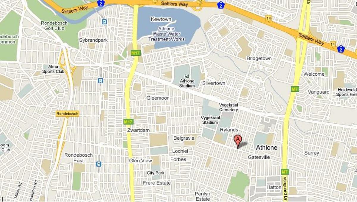 kaart van athlone kaapstad