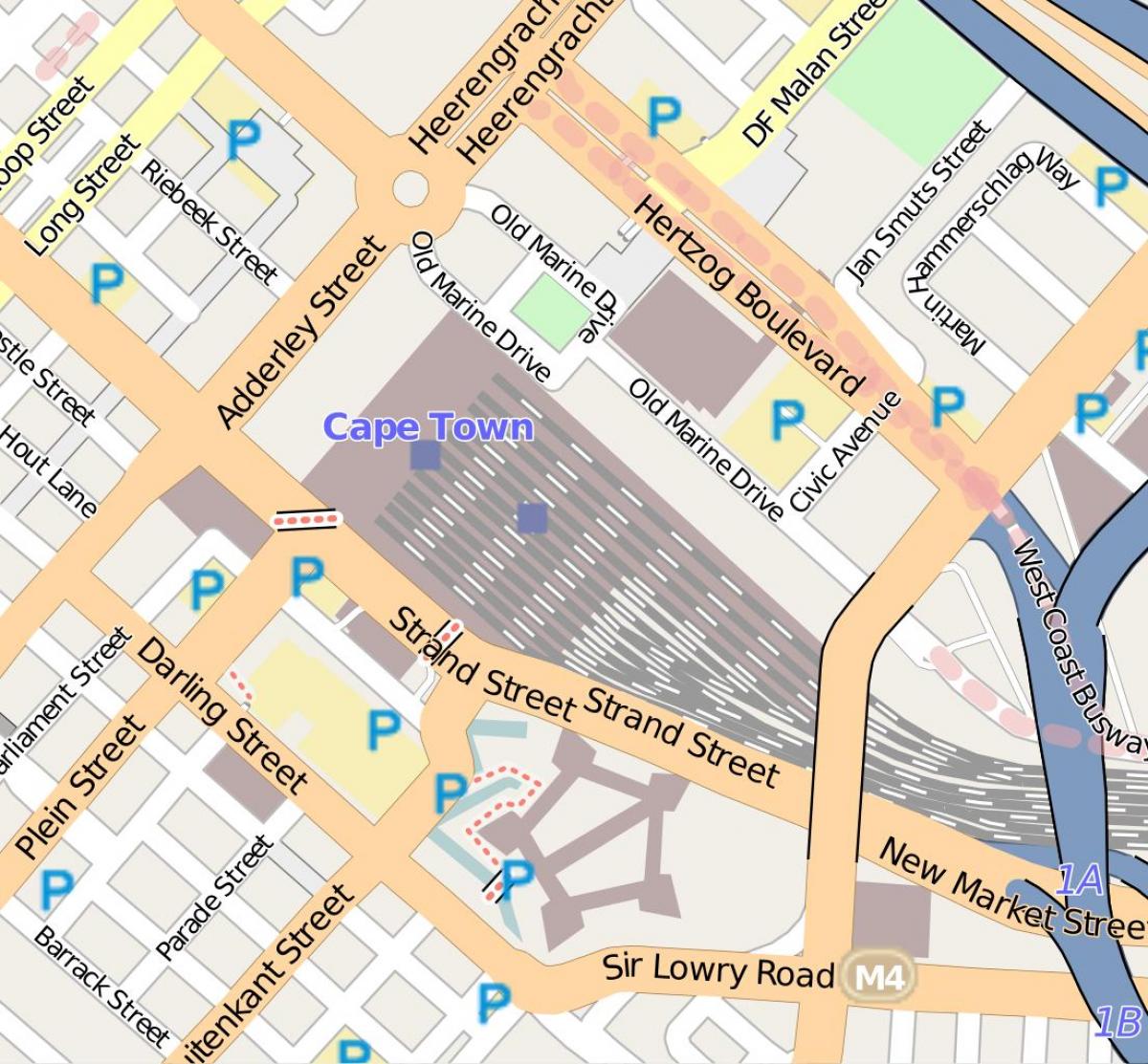 kaart van barrack street kaapstad