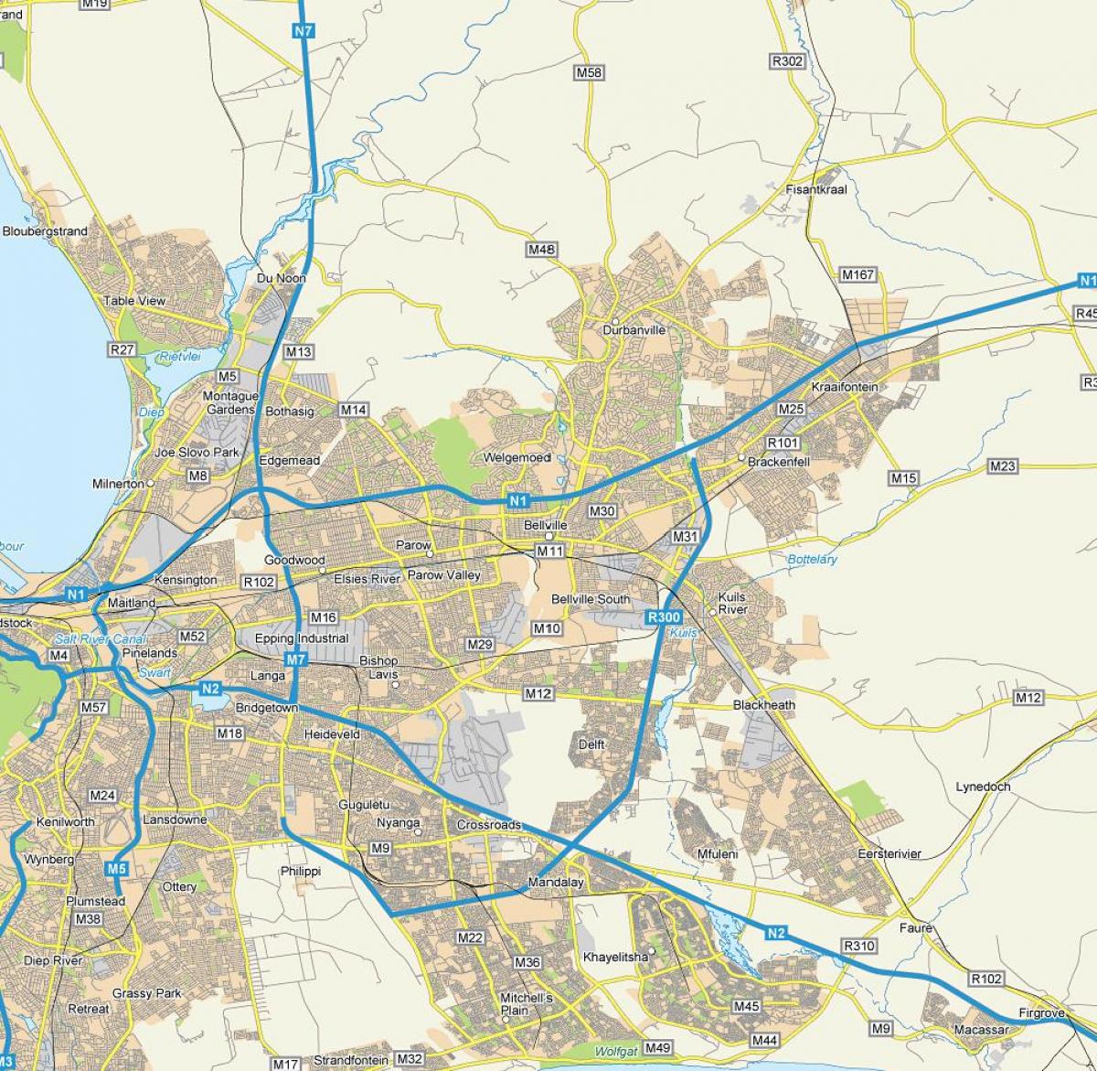 bellville kaapstad kaart