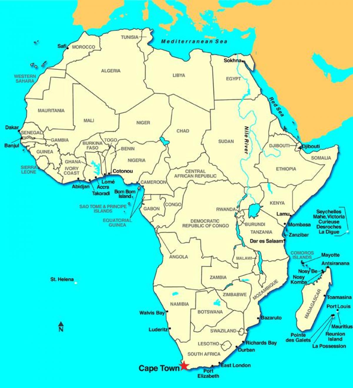 de kaap van afrika kaart