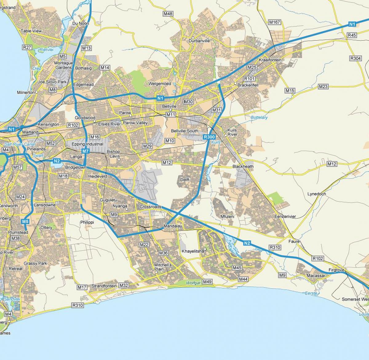 kaart van delft, kaapstad