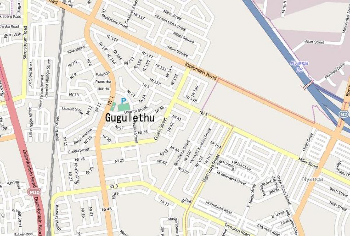 kaart van gugulethu kaapstad