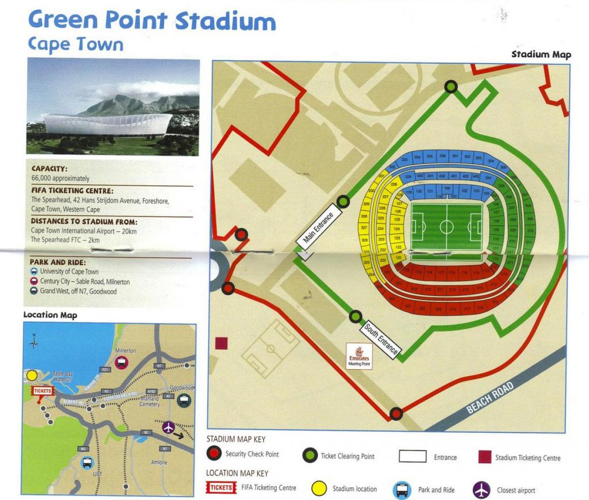 kaart van het green point-stadion