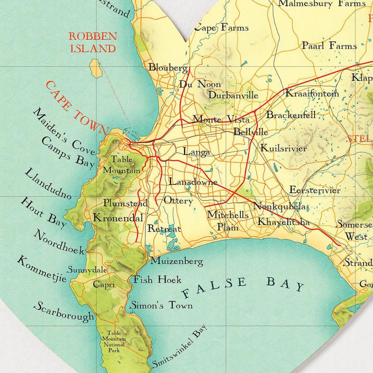 Kaapstad locatie op kaart