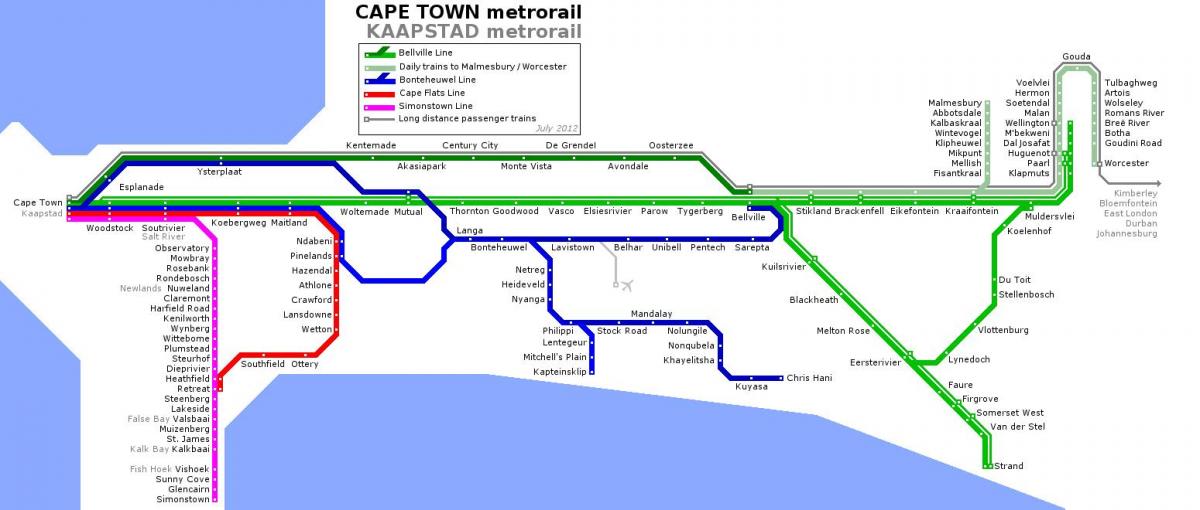 Kaapstad metro kaart