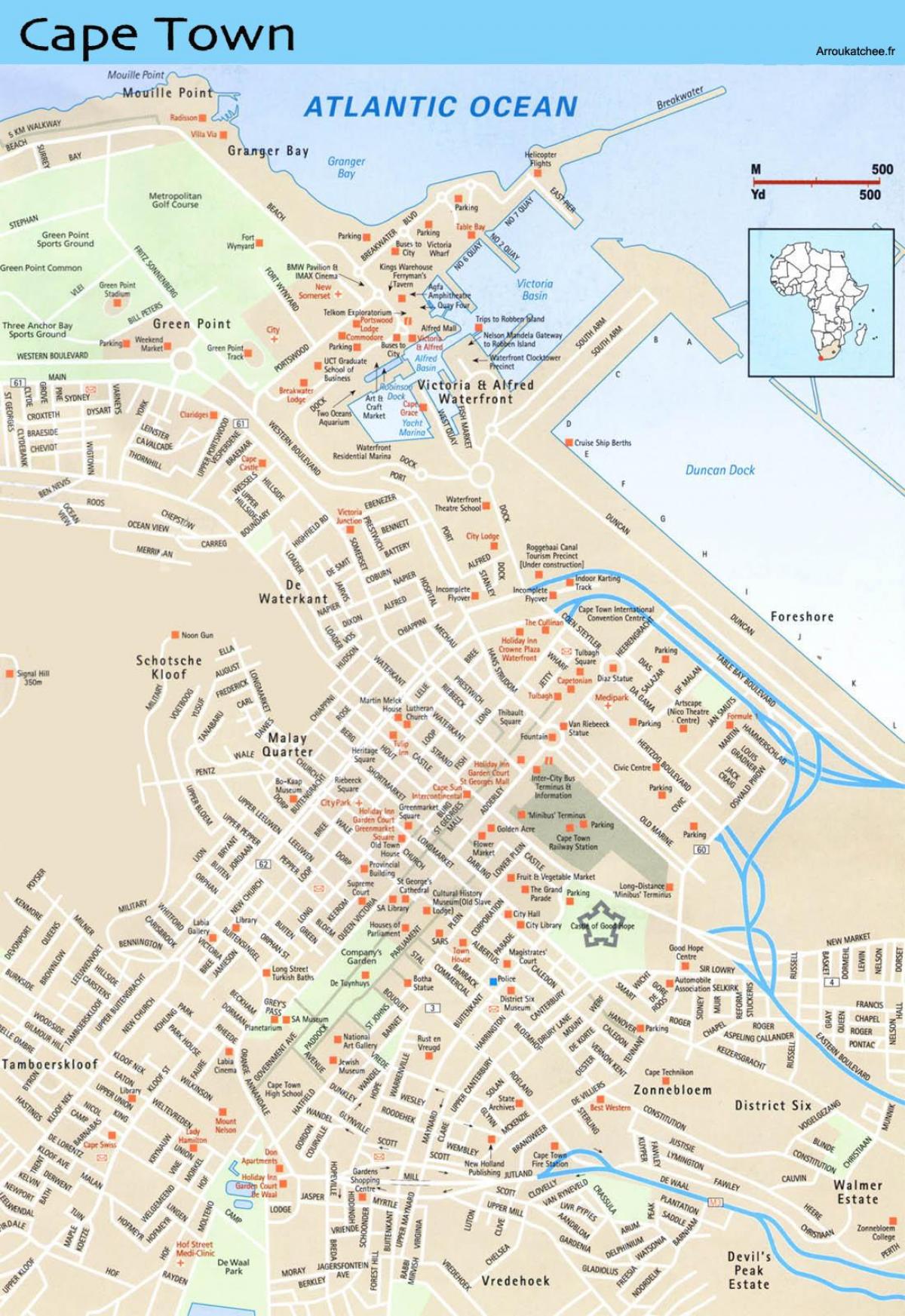 straat kaart van kaapstad, Zuid-Afrika