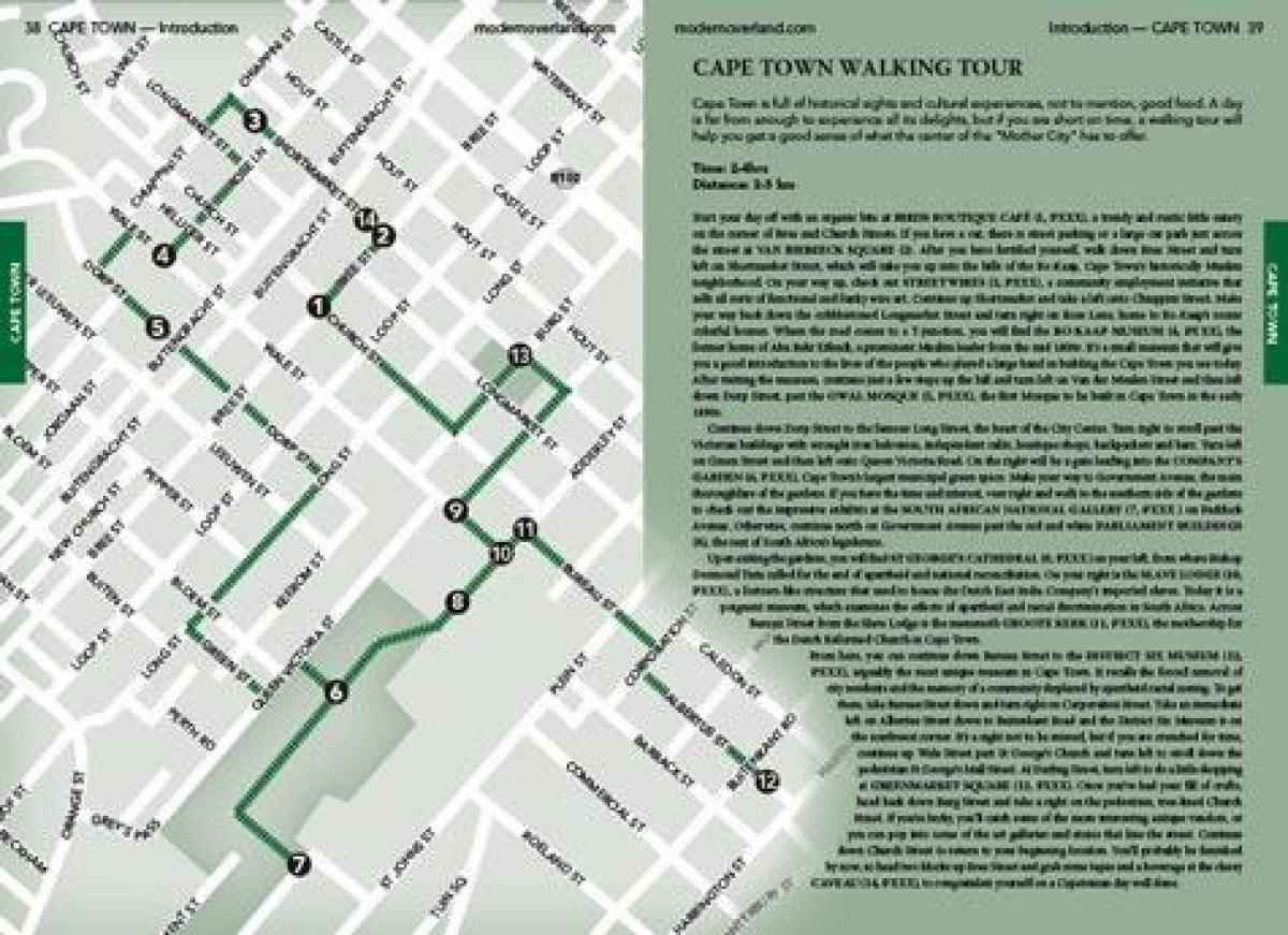 Kaapstad wandeling kaart