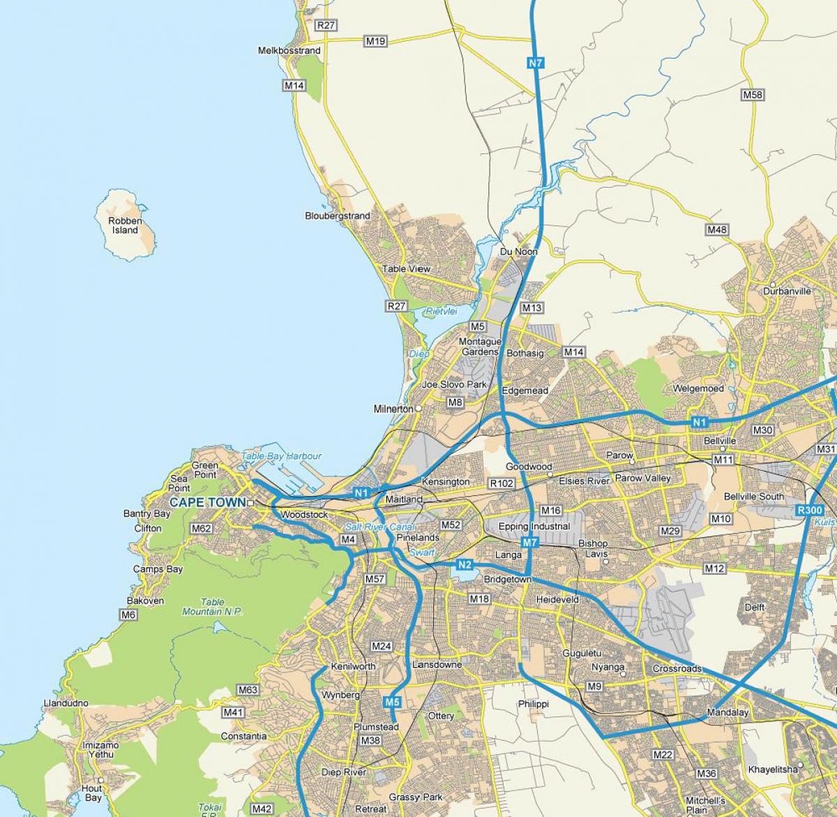 kaart van milnerton en omgeving