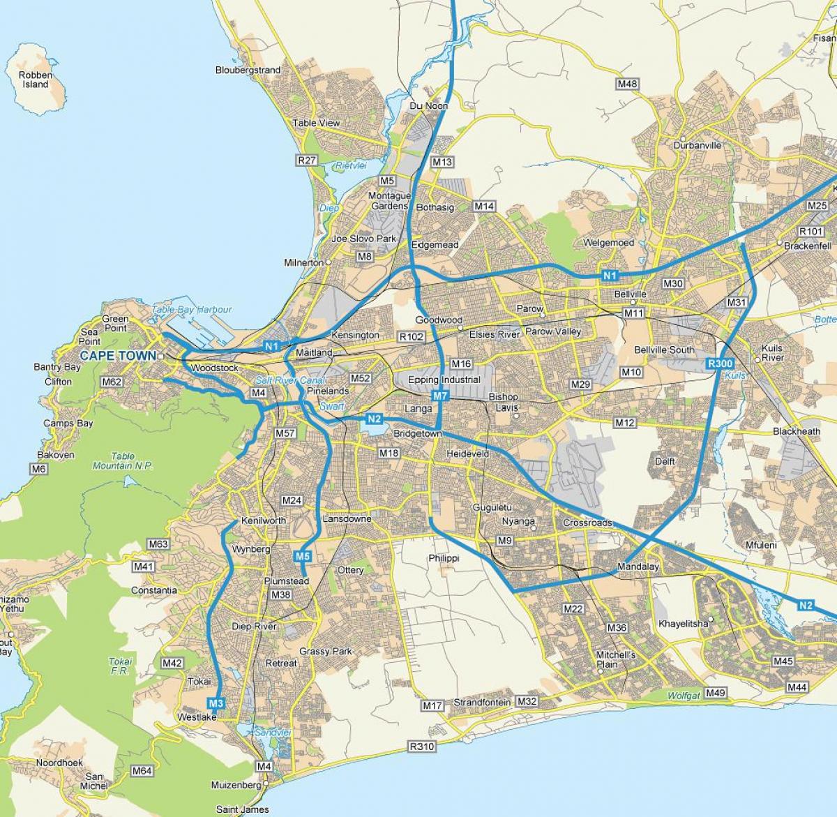 kaart van langa kaapstad