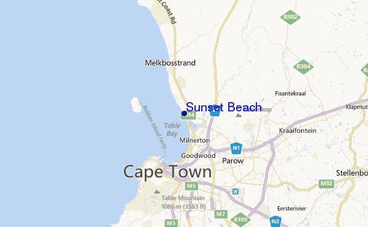 kaart van sunset beach, kaapstad