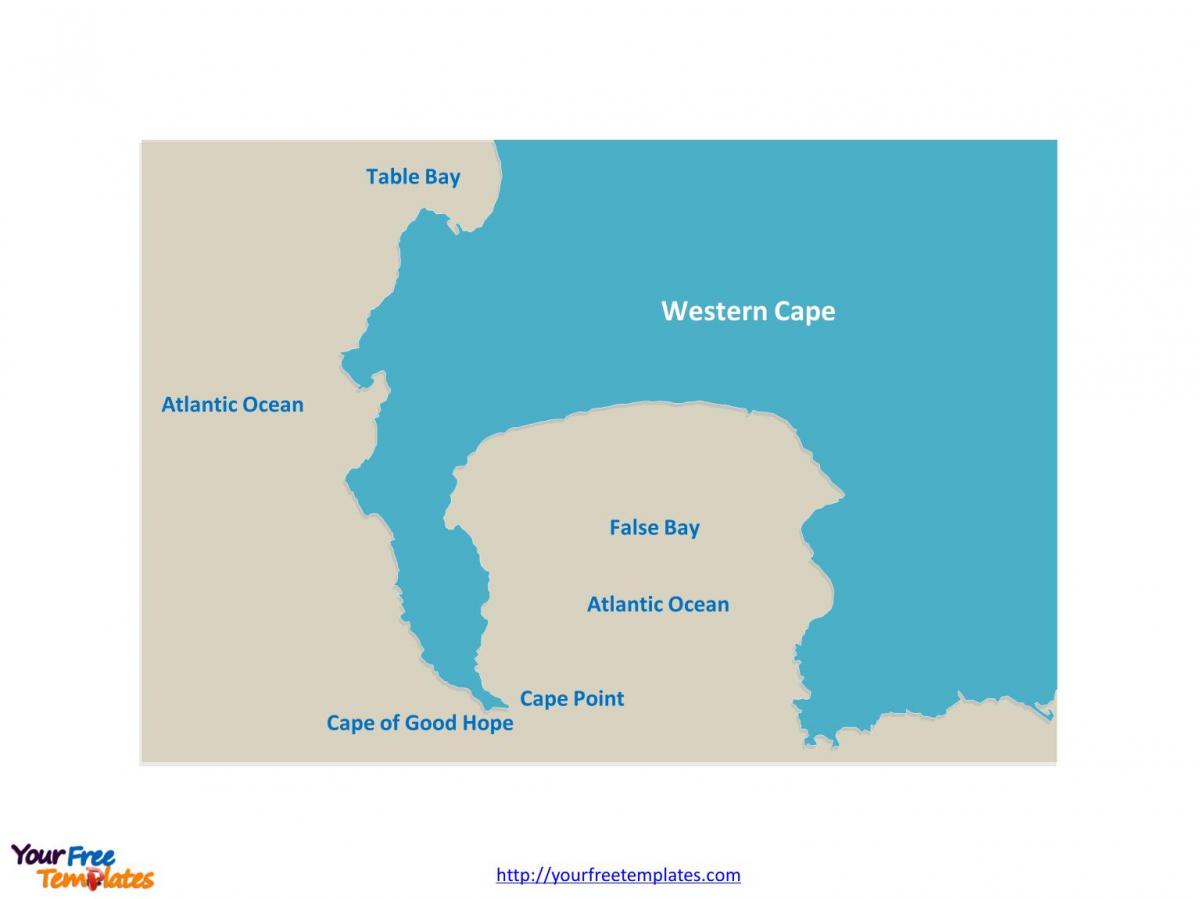 kaart van de tafelbaai Zuid-Afrika