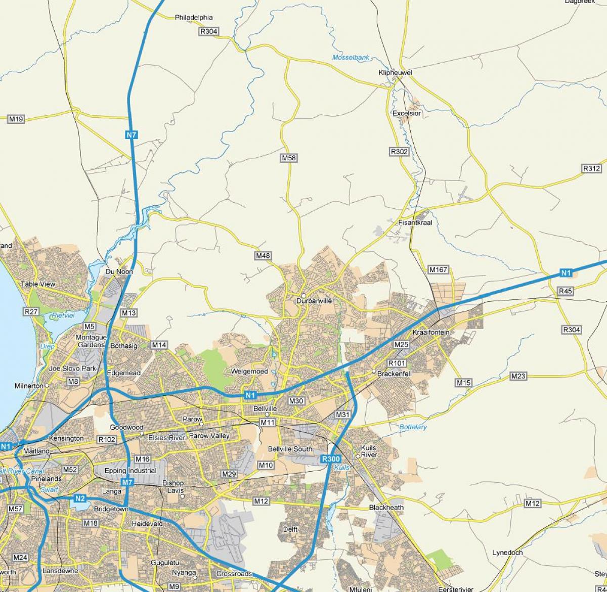kaart van het uitzicht durbanville