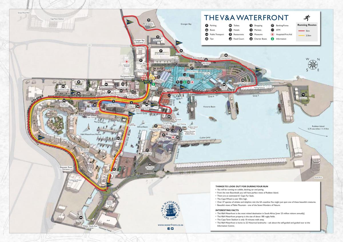 kaart van v&a waterfront mall