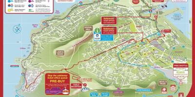 Kaart van Cape Town city sightseeing bus