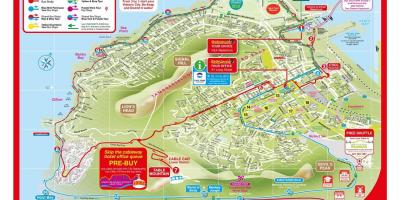 De rode bus kaapstad route kaart