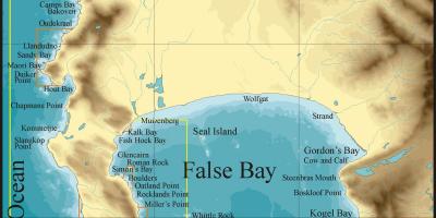 Kaart van false bay, Cape Town