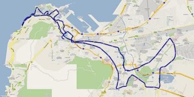 Kaart van kaapstad marathon route 