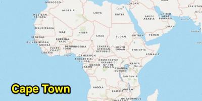 Kaapstad locatie op de kaart van de wereld
