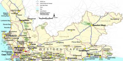Kaart van de kaap-Zuid-Afrika