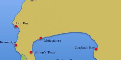 Kaart van simon ' s town (Zuid-Afrika