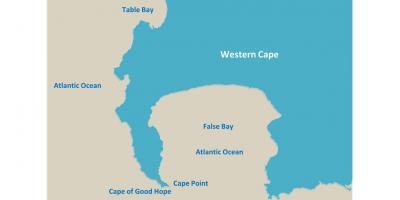 Kaart van de tafelbaai Zuid-Afrika